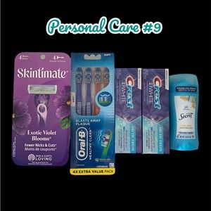 Women’s Personal Care Bundle Skintimate Razors Secret Deodorant Crest Toothpaste